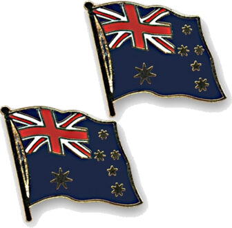 Pin Vlag Australie - 4x stuks - 2 cm - vlaggen speldje - supporter - mini broche