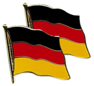 Pin Vlag Duitsland - 2x - 2 cm - vlaggen speldje - supporter - mini broche