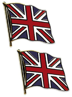 Pin Vlag Engeland - 4x stuks - 2 cm - vlaggen speldje - supporter - mini broche