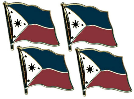 Pin Vlag Filipijnen - 4x - 2 cm - vlaggen speldje - supporter - mini broche