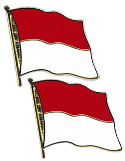 Pin Vlag Indonesie - 2x - 2 cm - vlaggen speldje - supporter - mini broche