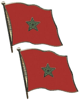 Pin Vlag Marokko - 2x - 2 cm - vlaggen speldje - supporter - mini broche