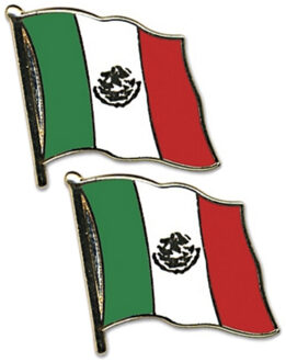 Pin Vlag Mexico - 4x stuks - 2 cm - vlaggen speldje - supporter - mini broche