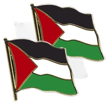 Pin Vlag Palestina - Set van 2x stuks - 2 cm - vlaggen speldje - supporter - mini broche