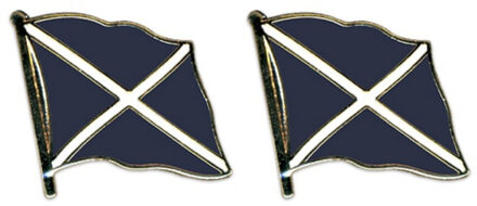 Pin Vlag Schotland - 2x stuks - 2 cm - vlaggen speldje - supporter - mini broche