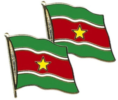Pin Vlag Suriname - 2x - 2 cm - vlaggen speldje - supporter - mini broche