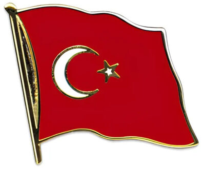Pin Vlag Turkije - 2 cm - vlaggen speldje - supporter - mini broche