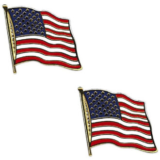 Pin Vlag USA - Set van 4x stuks - 2 cm - vlaggen speldje - supporter - mini broche