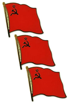 Pin Vlag USSR - 3x stuks - 2 cm - vlaggen speldje - supporter - mini broche