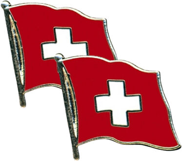Pin Vlag Zwitserland - 10x - 2 cm - vlaggen speldje - supporter - mini broche