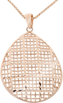 'Pina' Dames 925 Sterling Zilveren Ketting met Hanger - Roze ZK-7191/RG Rosé