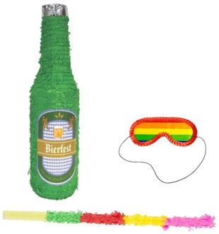 Pinata Bierfles vorm 75 cm set + stok + masker