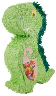 Pinata dinosaurus - Kinder verjaardag pinata - 58 x 42 cm - groen - T-Rex dino - van papier