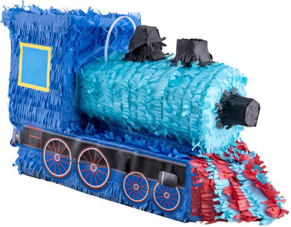 Pinata van papier - Trein thema - 25 x 50 cm - Feestartikelen Verjaardag - Pinatas Multikleur