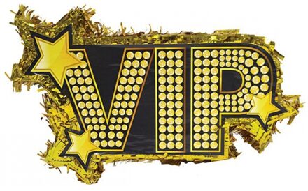 Pinata VIP thema - goud - Verjaardag pinata kapot slaan - 55 x 34 cm - Papier Goudkleurig