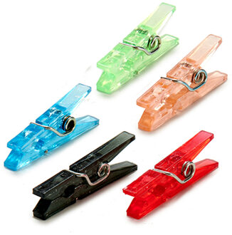 Pincello Hobby mini wasknijpers - 40x - gekleurd - kunststof- 2,5 cm