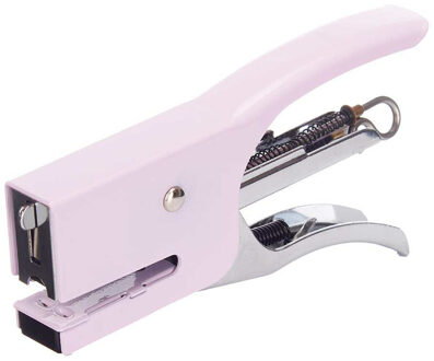 Pincello Kantoor nietmachine/niettang - metaal - 11 cm - lila paars- met 500 nietjes