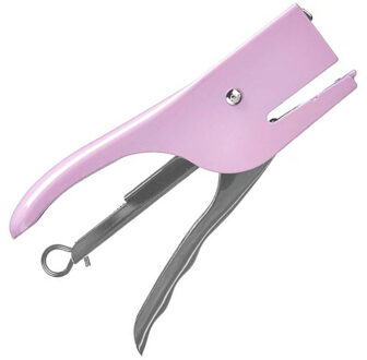 Pincello Kantoor nietmachine/niettang - metaal - 14 cm - lila paars - voor nietjes nr 10