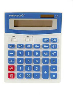 Pincello Rekenmachine/calculator - blauw - 15 x 19 cm - voor school of kantoor - Solar