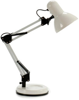 Pincello Tafellamp/bureaulampje High Light - metaal - wit - H58 cm - buigbaar - hoog model