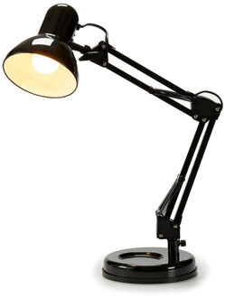 Pincello Tafellamp/bureaulampje High Light - metaal - zwart - H58 cm - buigbaar - hoog model