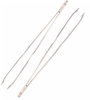Pincet - 2x - metaal - 9 cm - epileren - splinters verwijderen