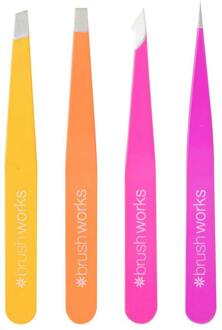 Pincet brushworks Combination Tweezer Set Brights 4 st