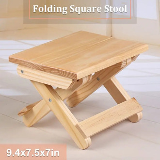 Pine Wood Square Folding Stool Ottoman Protable Small Soild Wood Stool taburet Outdoor Mazar Fishing Chair Bench Home Furniture