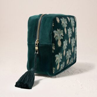 Pineapple Emerald Velvet Wash Bag
