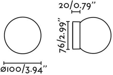 Ping LED wandlamp, zwart/opaal, glas, aluminium, Ø 10 cm zwart, opaal