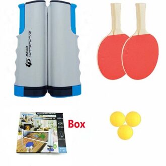 Ping Pong Set Ping Pong Bal 1.7M Tafel Netto Tafeltennis Racket Peddels Pingpong Training Accessoires Indoor Workout Trainning grijs Full reeks