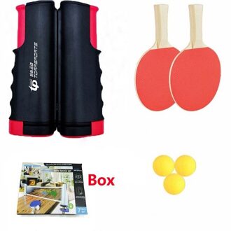 Ping Pong Set Ping Pong Bal 1.7M Tafel Netto Tafeltennis Racket Peddels Pingpong Training Accessoires Indoor Workout Trainning zwart Full reeks