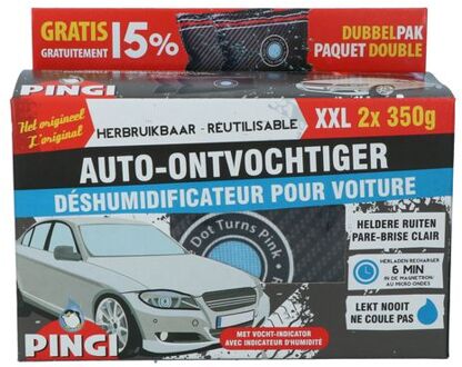 Pingi Auto-ontvochtiger 2 x 350 gram NL / FR Zwart