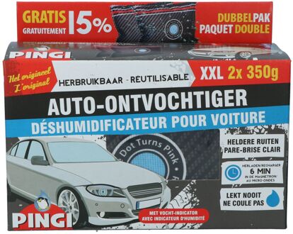 Pingi Auto-ontvochtiger 2 x 350 gram NL / FR Zwart