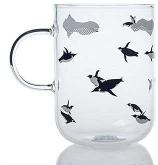 Pinguïn Glas Melk Thee Koffie Mok, super leuke cup Beste Cadeau Voor ochtend drankje, en bruiloften, verjaardagen, Valentijnsdag