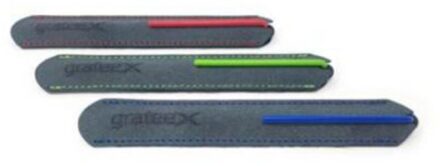 Pininfarina grafeex etui voor balpen, kleur grijs met zwarte stiksel