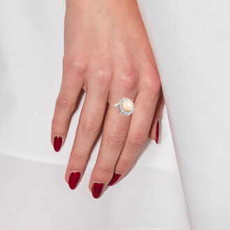 Pink Culture Pearl Ring 8-9 mm verstelbare zirkoniumoxiden 925 Zilver - One Size