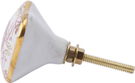 Pink Floral Ceramic Drawer Pull