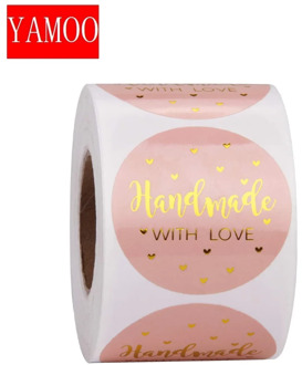 Pink handmade with For Your Order Sticker Heart Thanks For Shopping Small Shop Local Handmade Sticker Kraft Labels Sticker