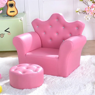 Pink Kids Sofa Armrest Couch with Ottoman High Quality Children Sofa Set Living Room Furniture HW54194