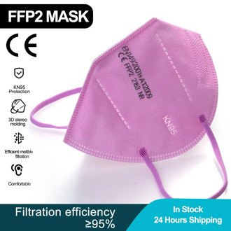 Pink KN95 Mask 5-100PCS Face Masks FFP2 Protective Mouth Mask Reusable Breathable For Women Girl KN95 Dust Masks Masque Rose