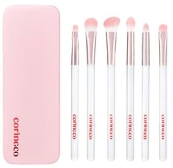Pink Pocket Eye Brush Set 6 pcs