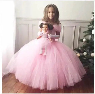 Pink Princess Kids Girls Tutu Dresses Tulle Straps Butterfly Flower Children Children Dresses Kids Clothes