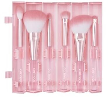 Pink Roll Make Up Brush Set - Make-upborstelset