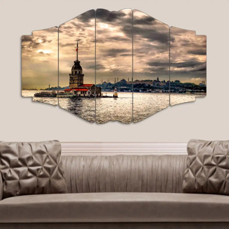 Pink Waterfall Wooden Decorative Canvas Painting Art Print Poster Picture For Wall Nordic Decoration Living Room Kitchen Home