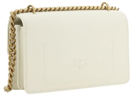 Pinko Beige Kalfskleder Bos Taurus Schoudertas - One Size