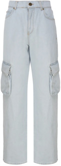 Pinko Cargo Denim Jeans met Zakken Pinko , Blue , Dames - W27,W29,W28,W26