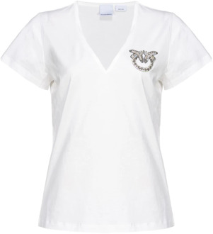 Pinko Casual T-shirt Pinko , White , Dames - S,Xs