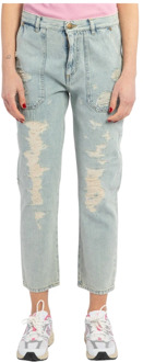 Pinko Cropped Jeans Pinko , Blue , Dames - W26