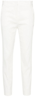 Pinko Cropped Trousers Pinko , White , Dames - S,Xs,2Xs